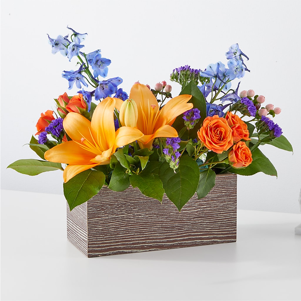 Radiant Citrus Box Bouquet – Mossholders Floral, Arvada CO