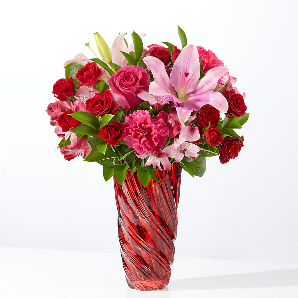 In Love Bouquet with Luxe Swirl Vase – Mossholders Floral, Arvada CO