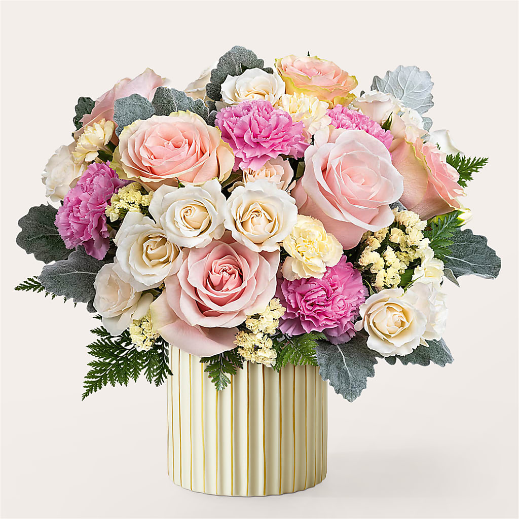 Blissful Moments Bouquet with Ivory Vase – Mossholders Floral, Arvada CO