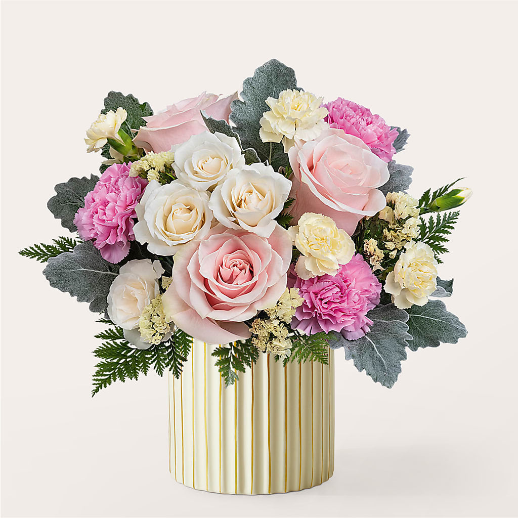 Blissful Moments Bouquet with Ivory Vase – Mossholders Floral, Arvada CO