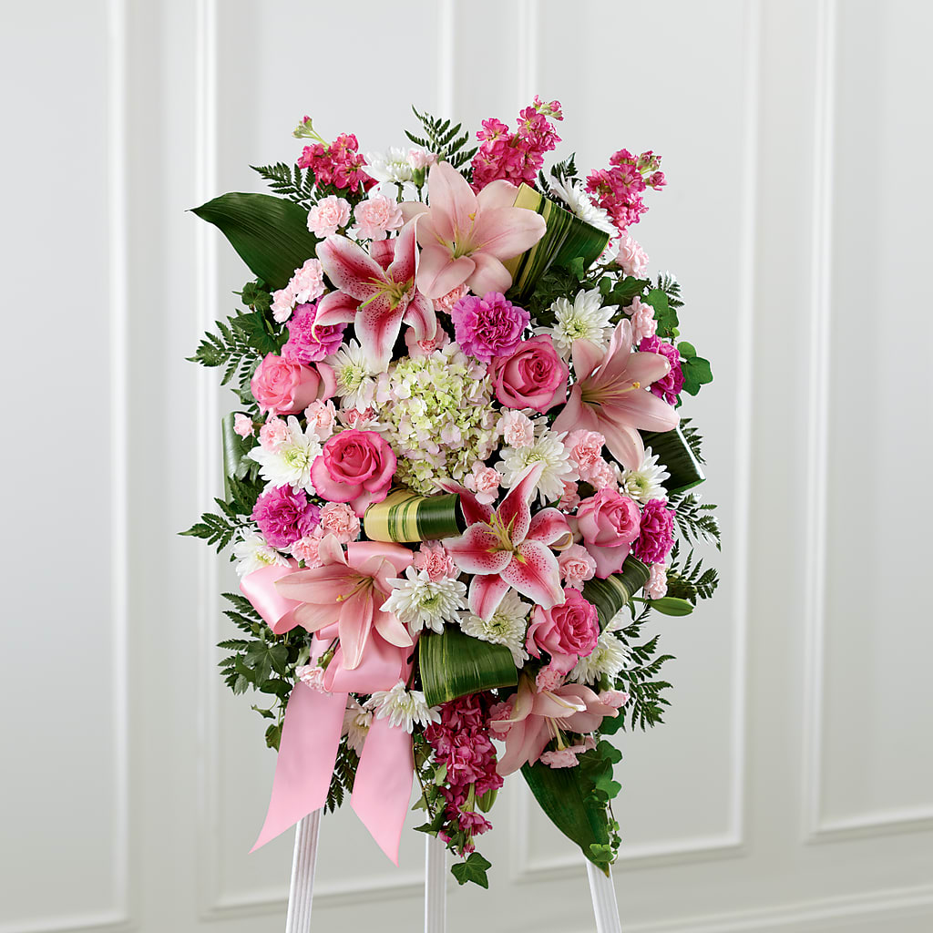 Comforting Standing Spray – Mossholders Floral, Arvada CO
