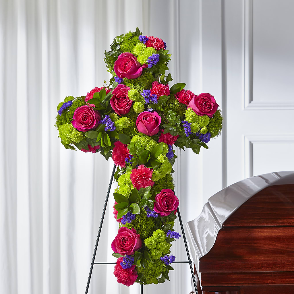 Tribute Rose Floral Cross – Mossholders Floral, Arvada CO