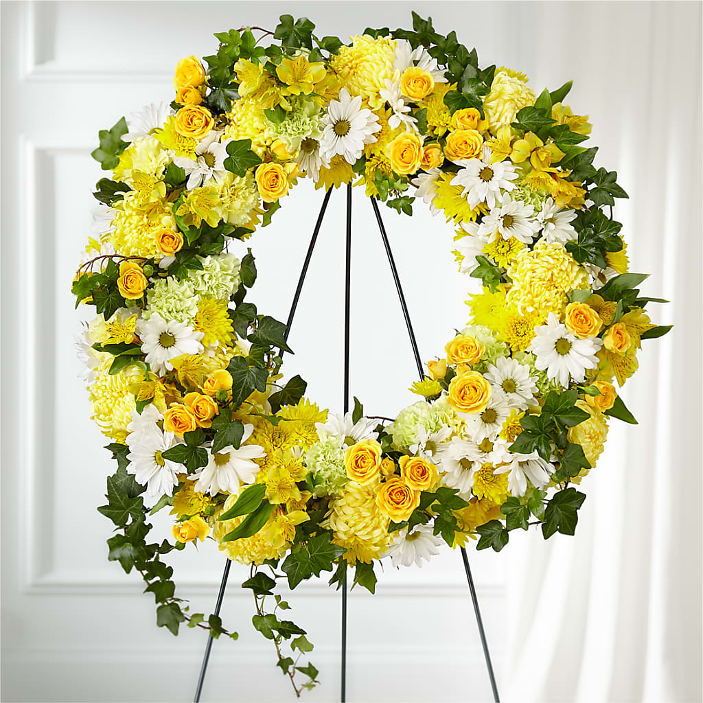Golden Remembrance Wreath – Mossholders Floral, Arvada CO