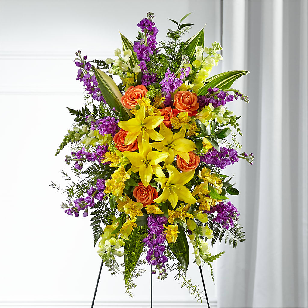 Thoughtful Prayers Standing Spray – Mossholders Floral, Arvada CO