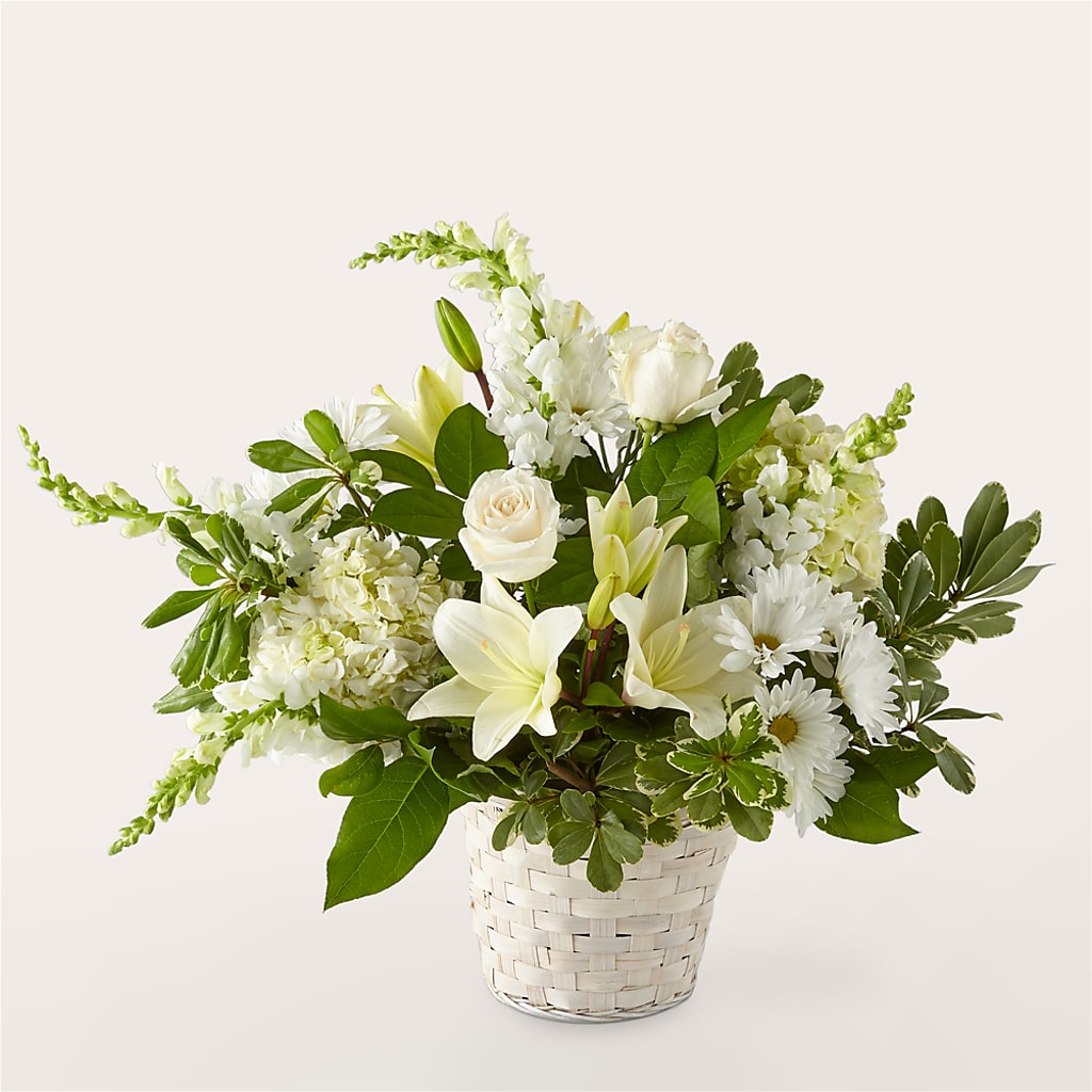 Ivory Elegance Floral Basket – Mossholders Floral, Arvada CO