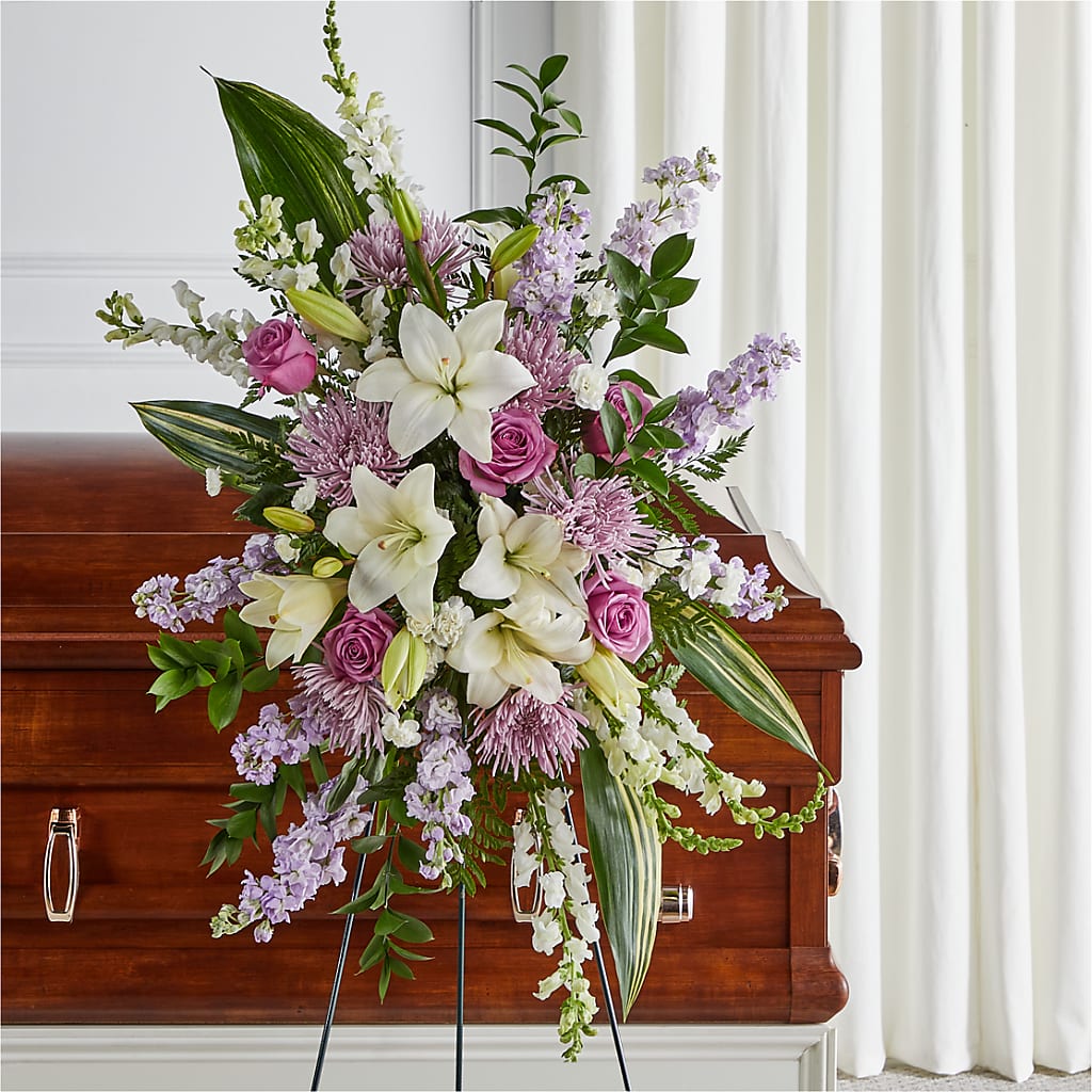 Grateful Hearts Standing Spray – Mossholders Floral, Arvada CO