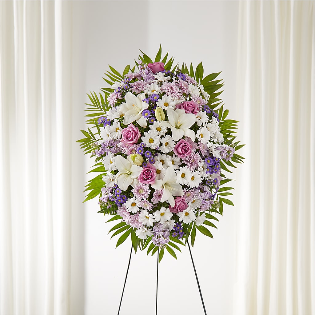 Surrounded by Love Standing Spray – Mossholders Floral, Arvada CO