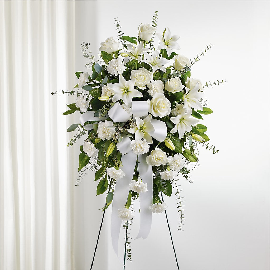 With Care Standing Spray – Mossholders Floral, Arvada CO