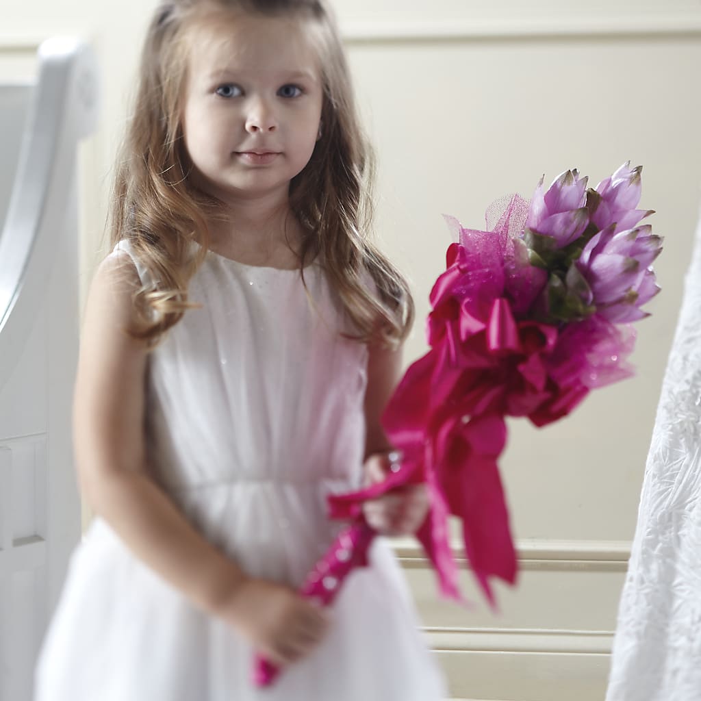 Sparkle Pink Flower Girl Bouquet – Mossholders Floral, Arvada CO