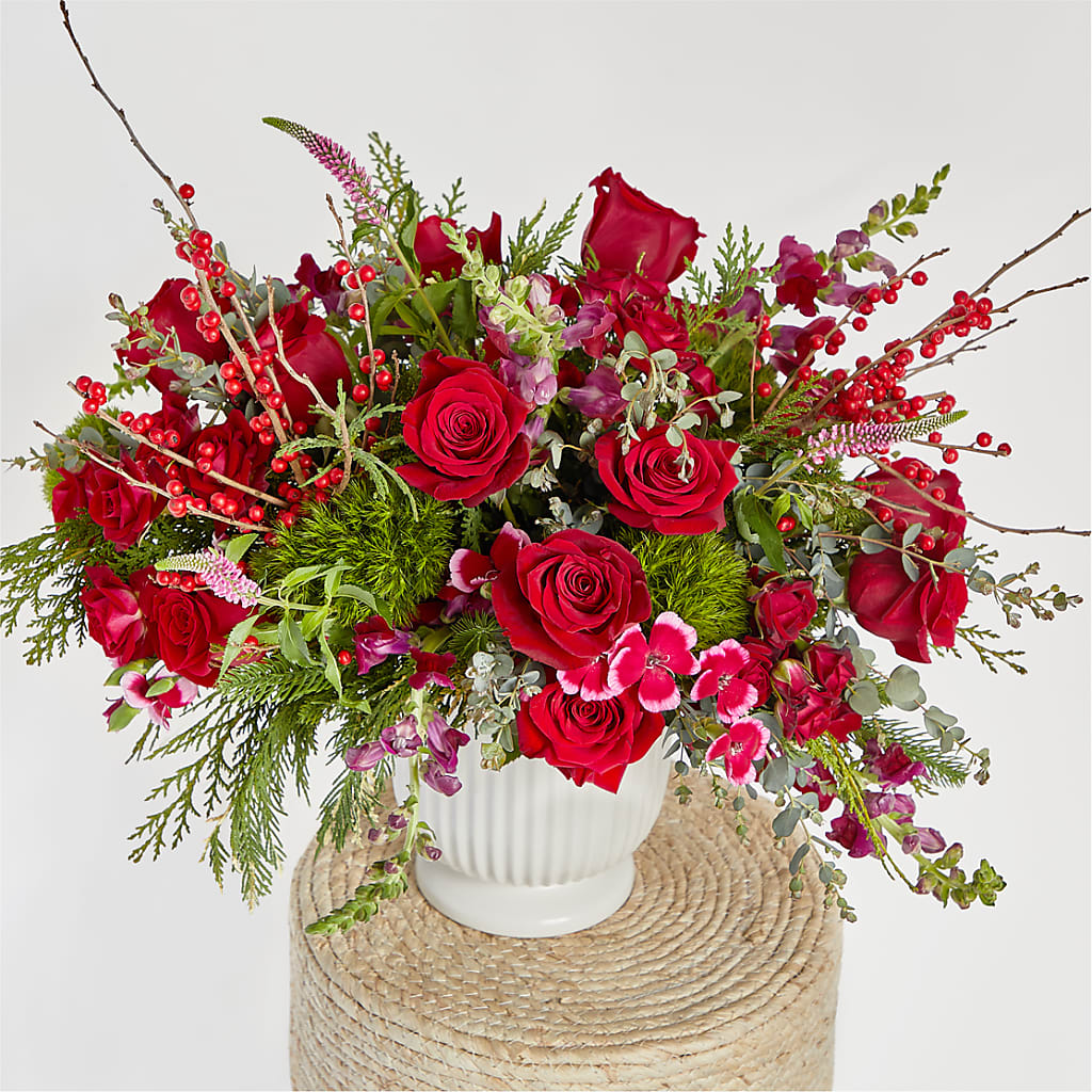 Big Red Bow Bouquet –  Mossholders Floral, Arvada CO