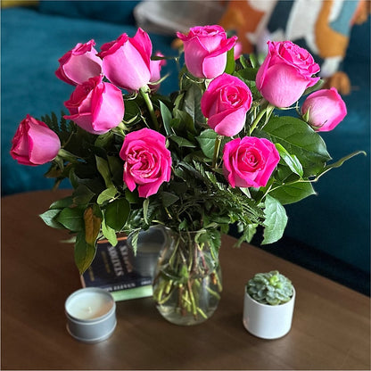 Long Stem Pink Rose Bouquet –  Mossholders Floral, Arvada CO
