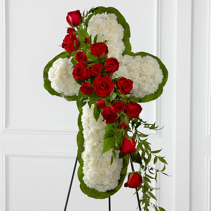 Floral Cross Easel –  Mossholders Floral, Arvada CO