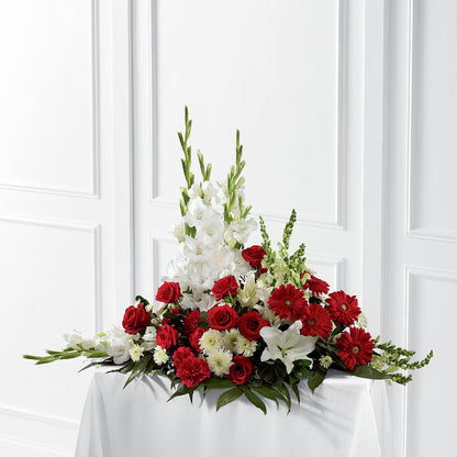 Crimson & White Arrangement –  Mossholders Floral, Arvada CO