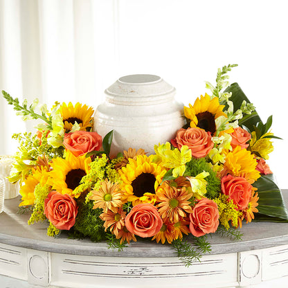 Faithful Sunflower Cremation Adornment –  Mossholders Floral, Arvada CO