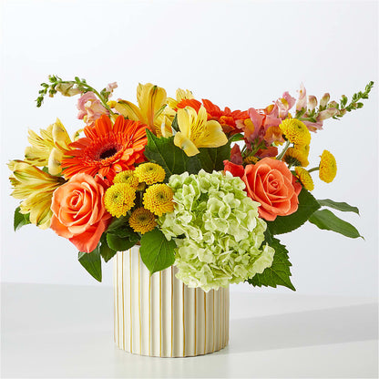 Autumn Sunshine Bouquet with Ivory Vase –  Mossholders Floral, Arvada CO