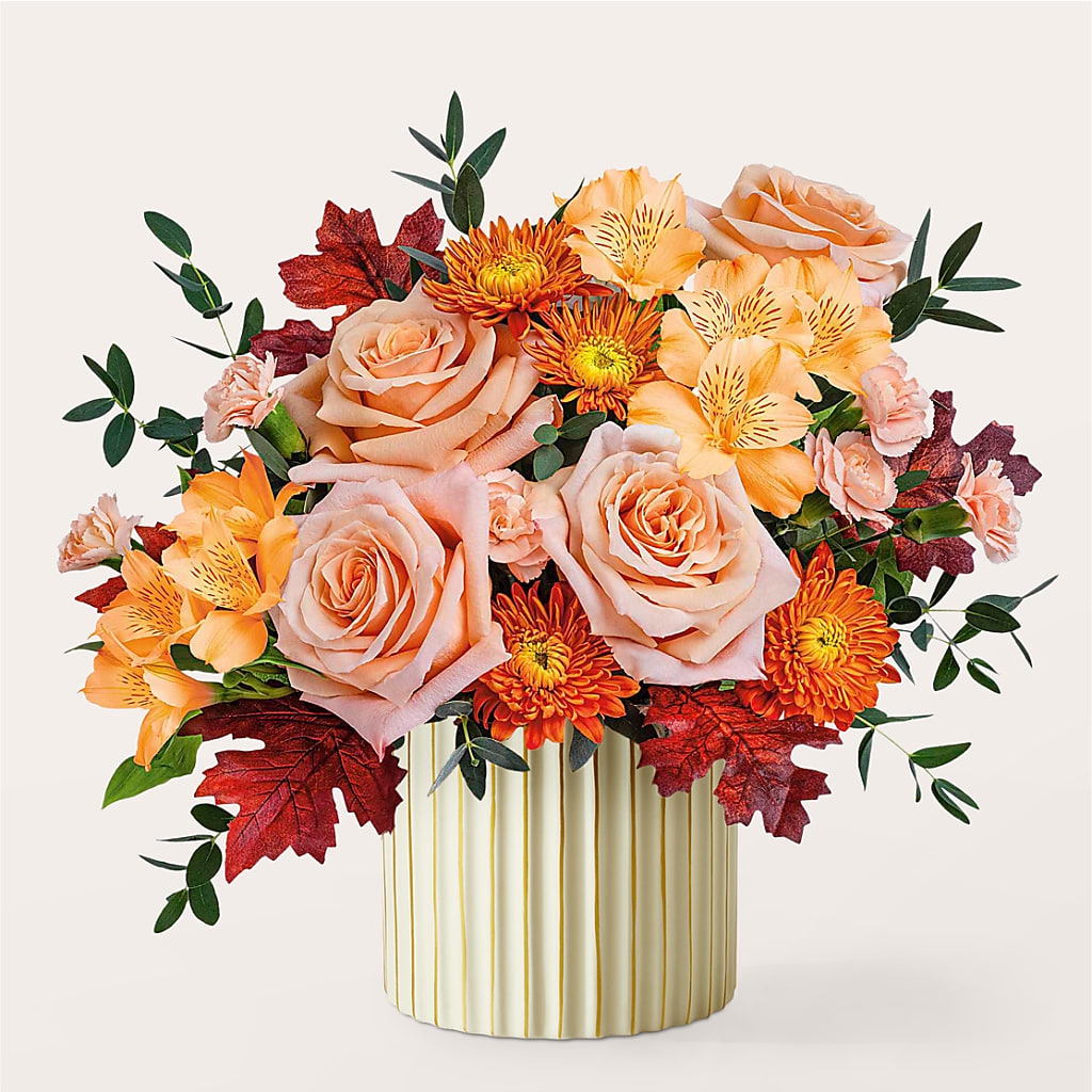Spiced Latte Bouquet with Ivory Vase –  Mossholders Floral, Arvada CO