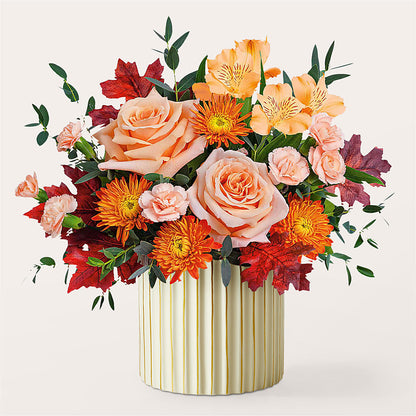 Spiced Latte Bouquet with Ivory Vase –  Mossholders Floral, Arvada CO