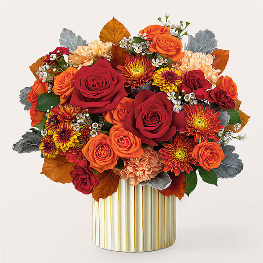 Merlot Bouquet with Ivory Vase –  Mossholders Floral, Arvada CO