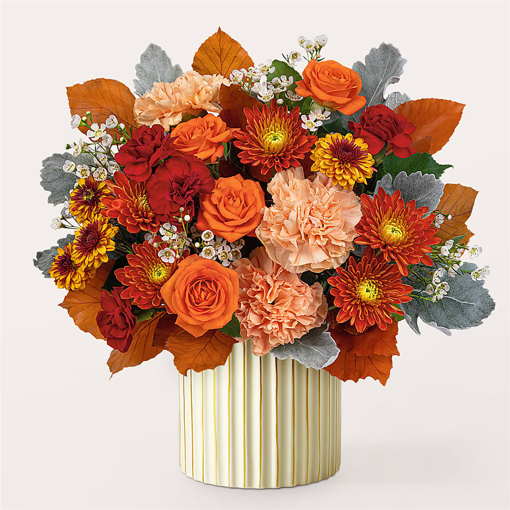 Merlot Bouquet with Ivory Vase –  Mossholders Floral, Arvada CO