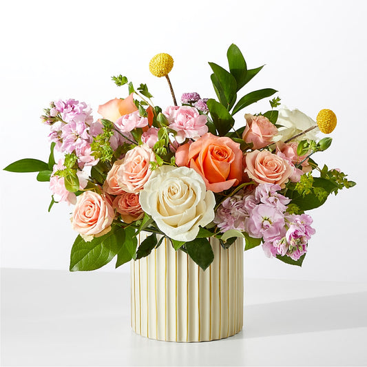 French Market Bouquet with Ivory Vase –  Mossholders Floral, Arvada CO
