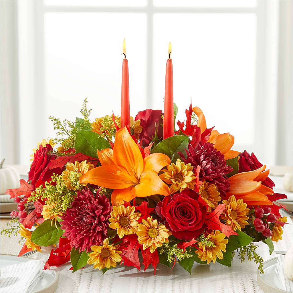 Autumn's Embrace Centerpiece –  Mossholders Floral, Arvada CO