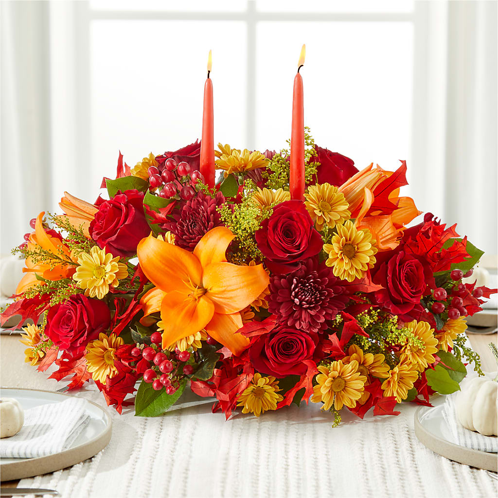 Autumn's Embrace Centerpiece –  Mossholders Floral, Arvada CO